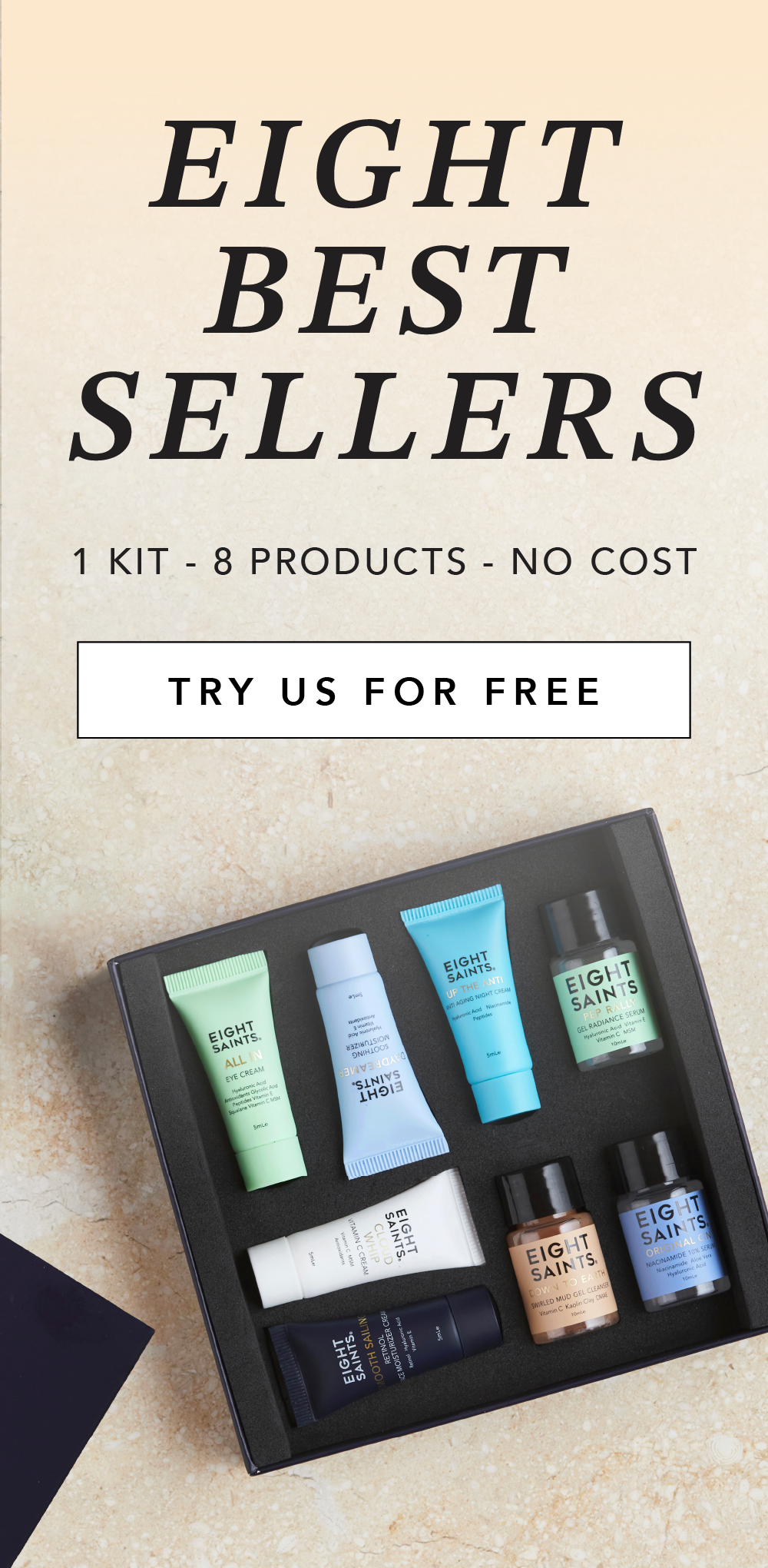 Eight Saints Skincare; 25% off your first purchase; ships free; plus FREE Gifts ($125 balue)!. Code: NEW25.